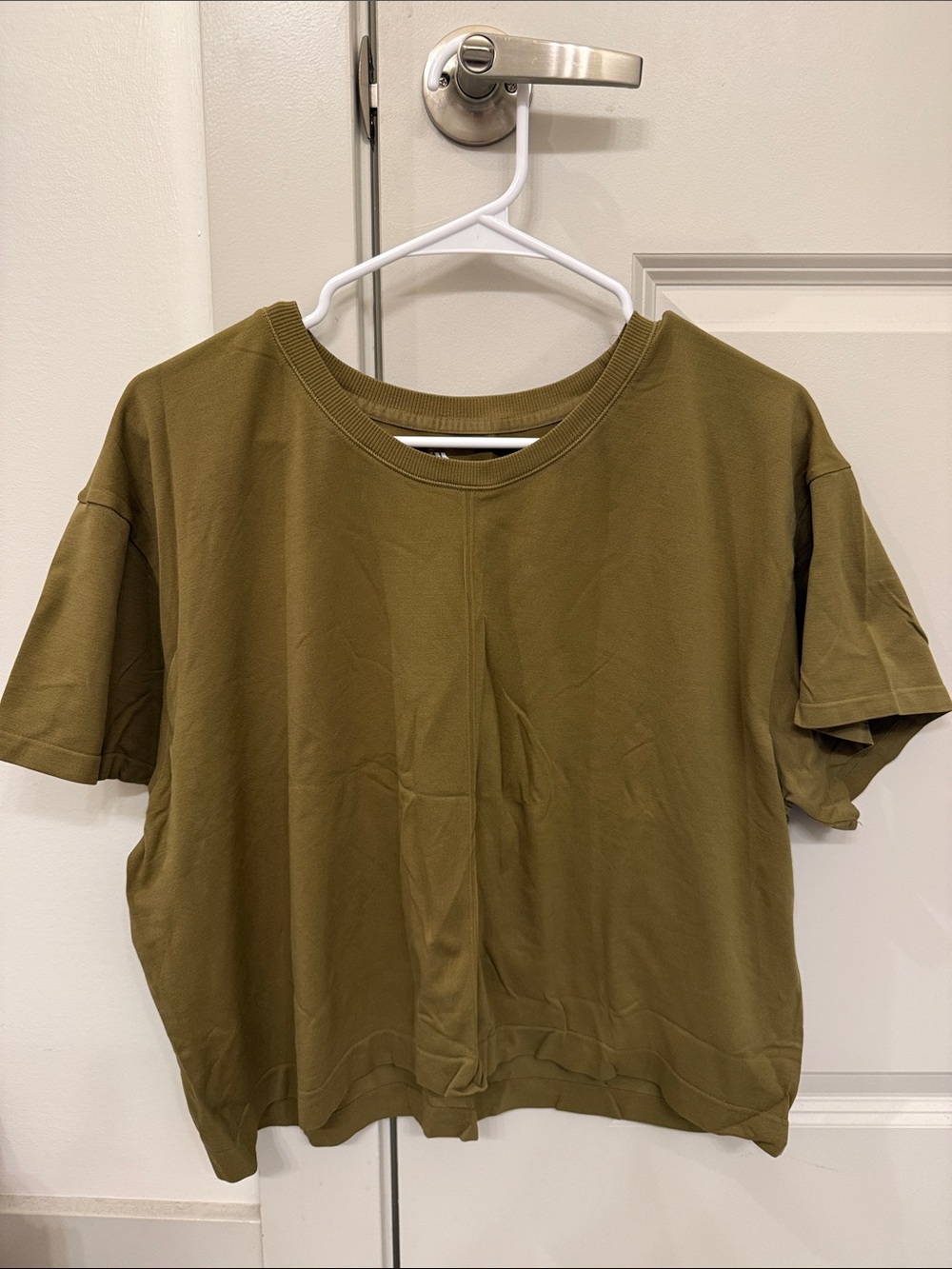 all in motion Olive Green Cropped Crewneck Tee